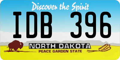 ND license plate IDB396