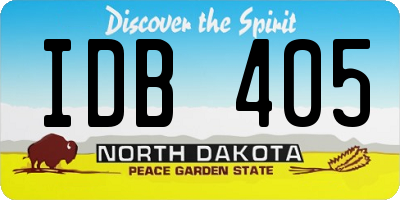 ND license plate IDB405