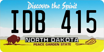 ND license plate IDB415