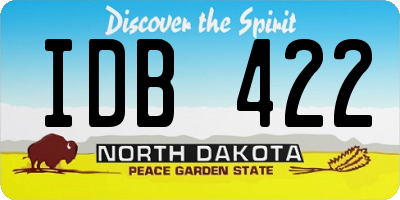 ND license plate IDB422