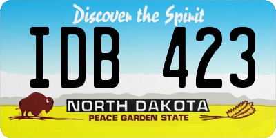 ND license plate IDB423