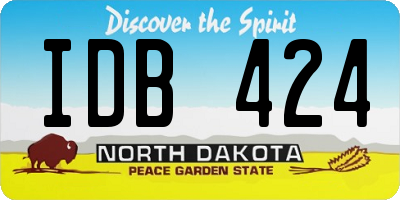 ND license plate IDB424