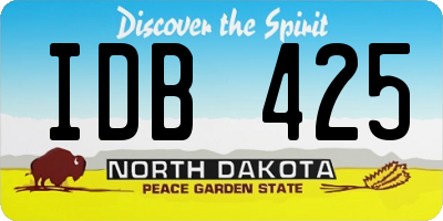 ND license plate IDB425