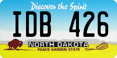 ND license plate IDB426