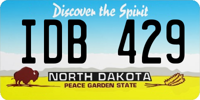 ND license plate IDB429