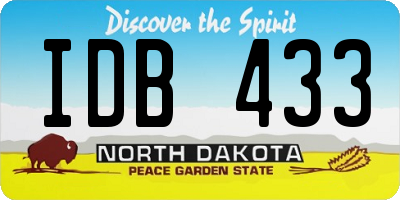 ND license plate IDB433