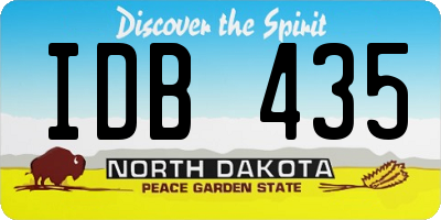 ND license plate IDB435