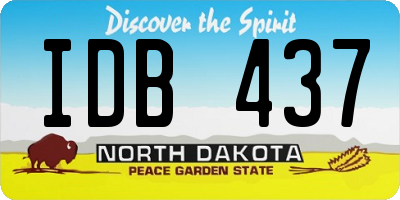 ND license plate IDB437