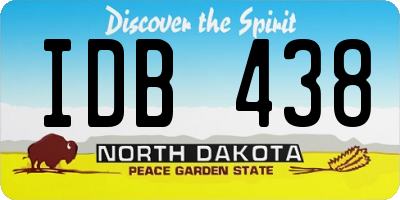 ND license plate IDB438