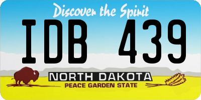 ND license plate IDB439