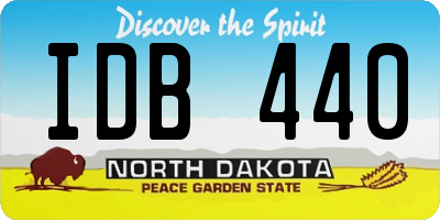 ND license plate IDB440