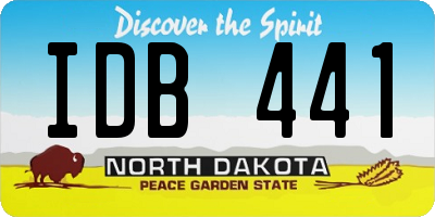ND license plate IDB441