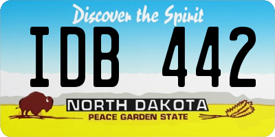 ND license plate IDB442