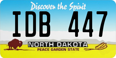 ND license plate IDB447