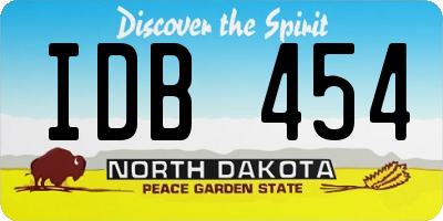 ND license plate IDB454