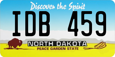 ND license plate IDB459