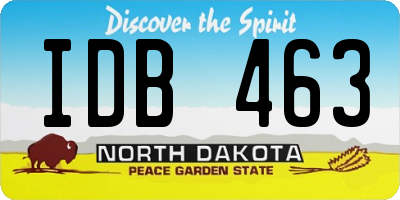 ND license plate IDB463
