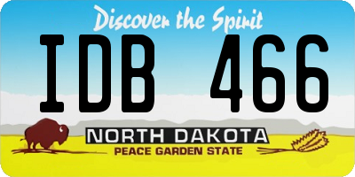 ND license plate IDB466