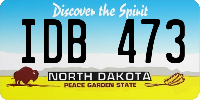 ND license plate IDB473