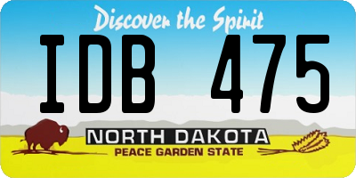 ND license plate IDB475
