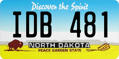 ND license plate IDB481
