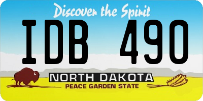 ND license plate IDB490