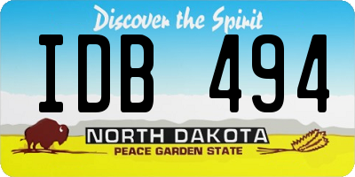 ND license plate IDB494