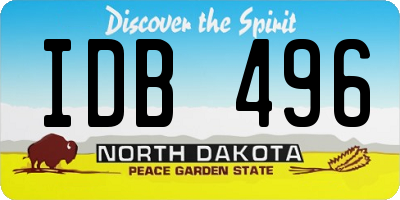 ND license plate IDB496