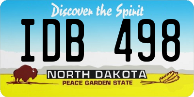 ND license plate IDB498