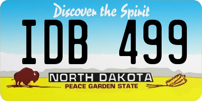ND license plate IDB499