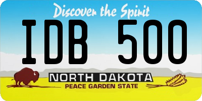 ND license plate IDB500