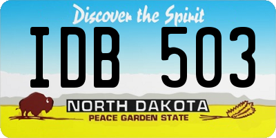 ND license plate IDB503