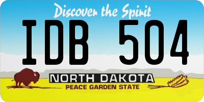 ND license plate IDB504