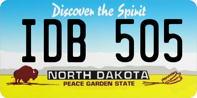 ND license plate IDB505