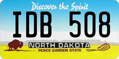 ND license plate IDB508