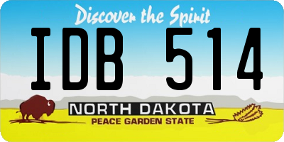 ND license plate IDB514