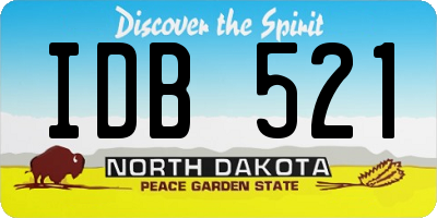 ND license plate IDB521