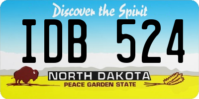 ND license plate IDB524