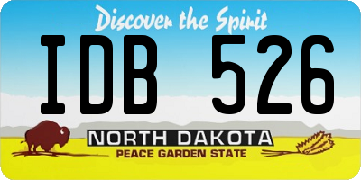 ND license plate IDB526
