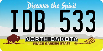 ND license plate IDB533