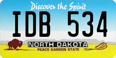 ND license plate IDB534