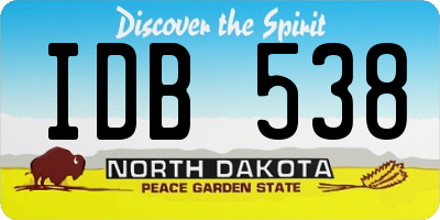 ND license plate IDB538