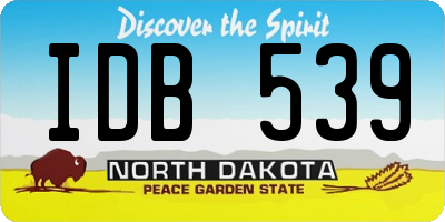 ND license plate IDB539