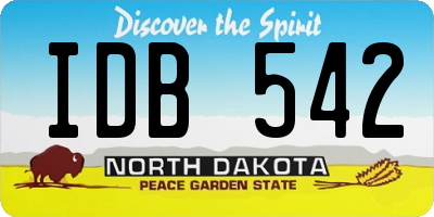 ND license plate IDB542