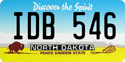 ND license plate IDB546