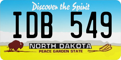ND license plate IDB549