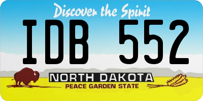 ND license plate IDB552