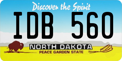 ND license plate IDB560