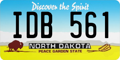 ND license plate IDB561