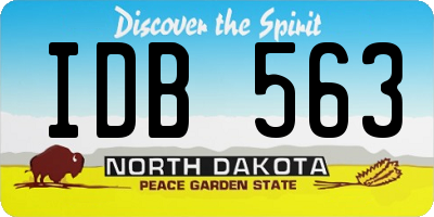 ND license plate IDB563